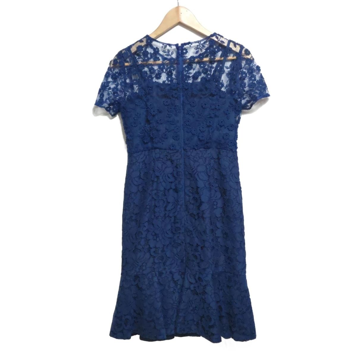 Diagram GRACE ダイアグラム ワンピース サイズ36 S レディース - ブルー クルーネック 半袖 ロング レース 花柄