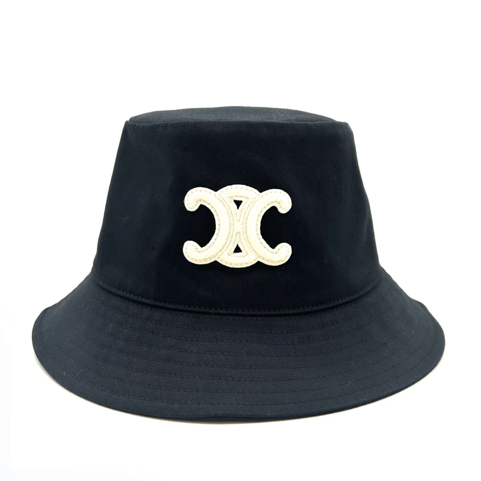 CELINE セリーヌ バケットハット トリオンフ ブラック L コットン