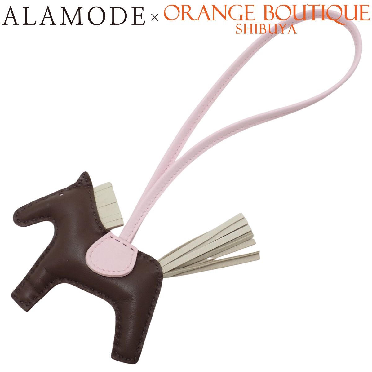 HERMES(エルメス) ロデオチャームPM K刻印 ショコラ クレ ローズ