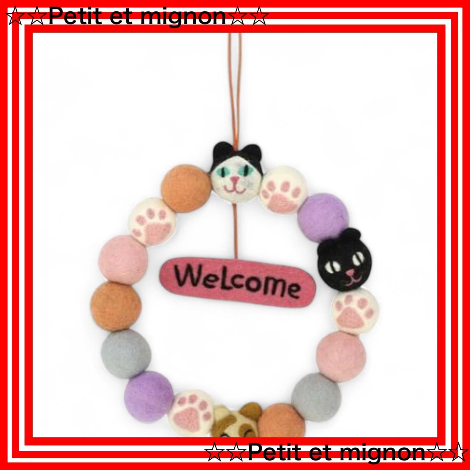 プレゼント フリースタイル ～ 飾り オーナメント フェルトリース 2 WAY ウェルカム ネコ 匠美風Select