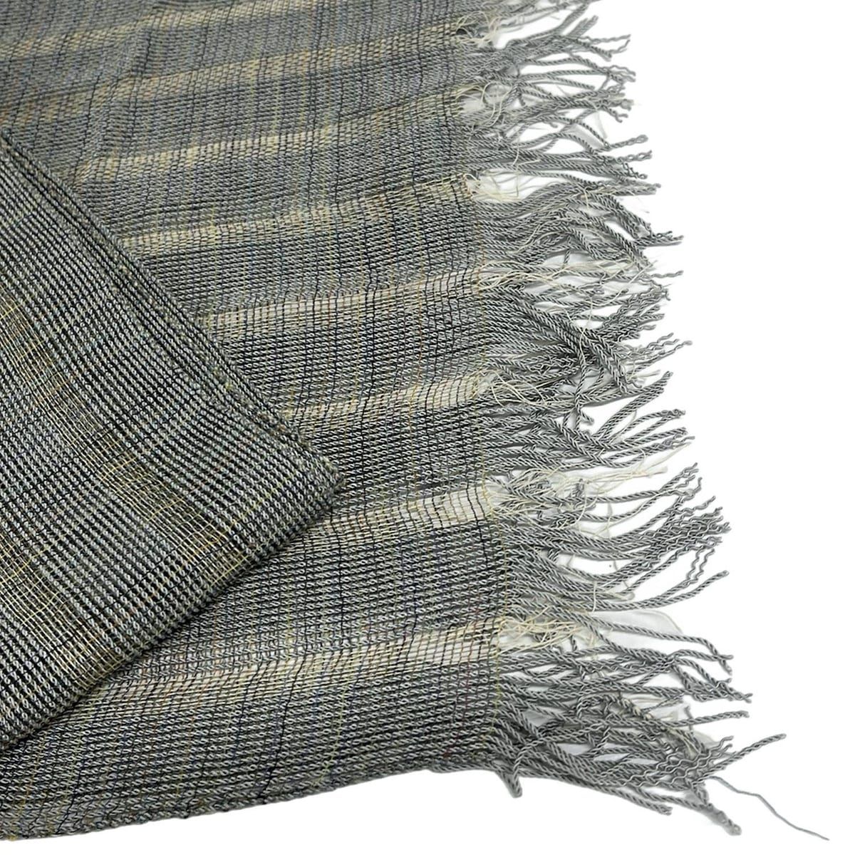  GIORGIOARMANI ジョルジオアルマーニ ストール ショール ライトグレー アイボリー マルチ コットン ストール ショール 小物