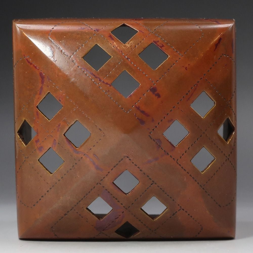 紫陽花紋方香炉 銅製