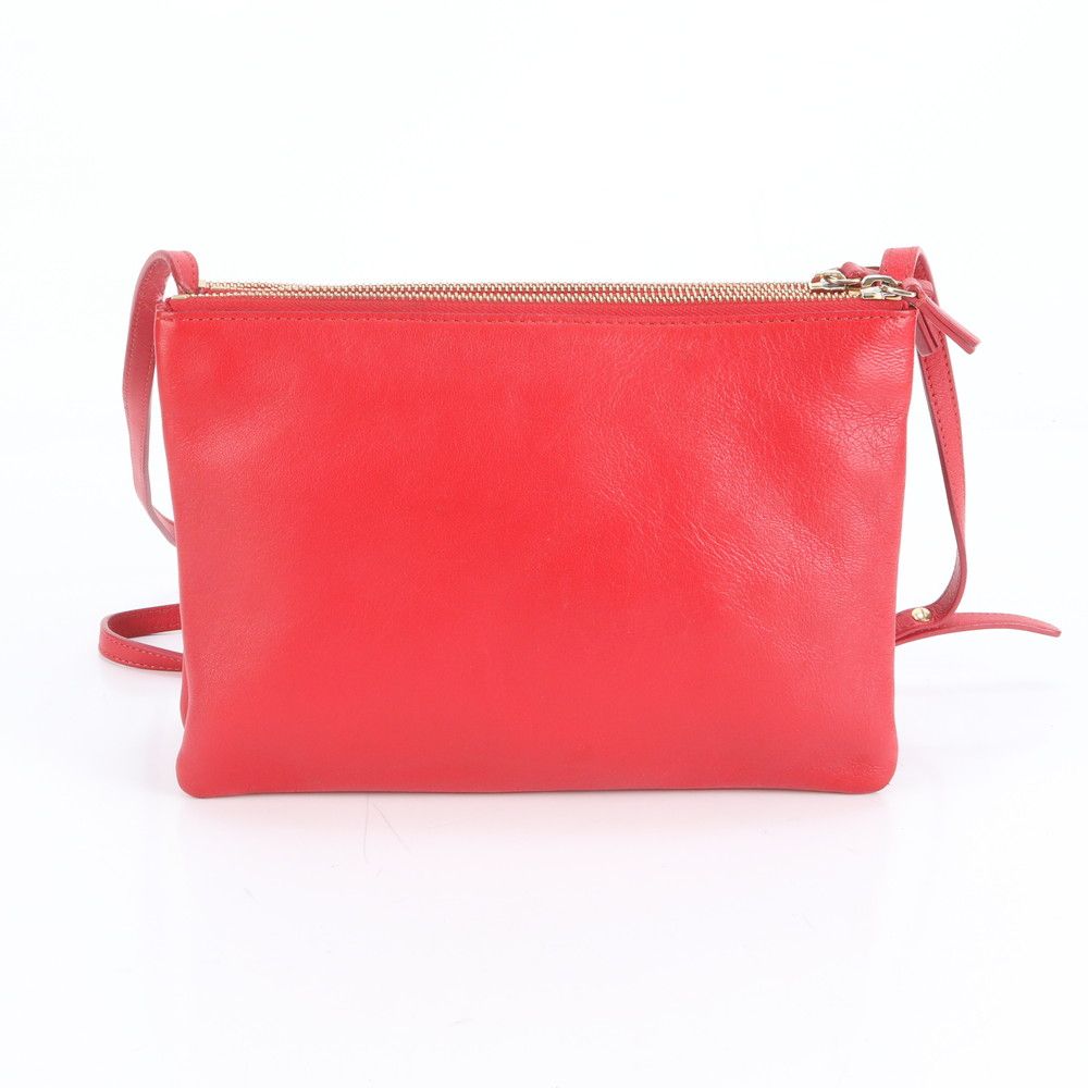 極美品 セリーヌ トリオ レザー ショルダーバッグ 斜め掛け クロス