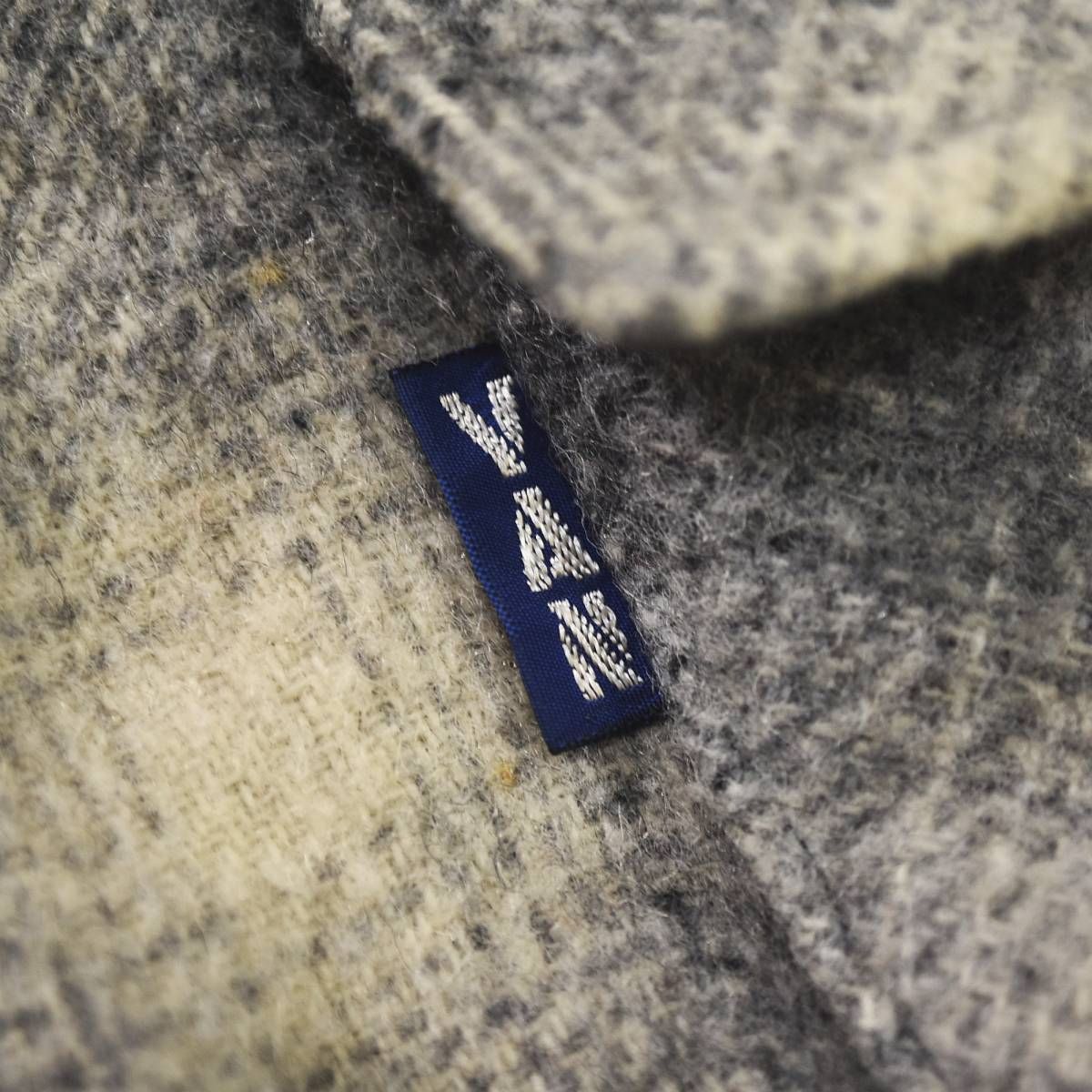 【希少】 80s 90s ヴィンテージ 日本製 ヴァン ヂャケット VAN JACKET INC 長袖 ウール シャツ ダブルポケット ラウンドヘム L オンブレチェック柄 グレー アメリカン カジュアル ウェア メンズ