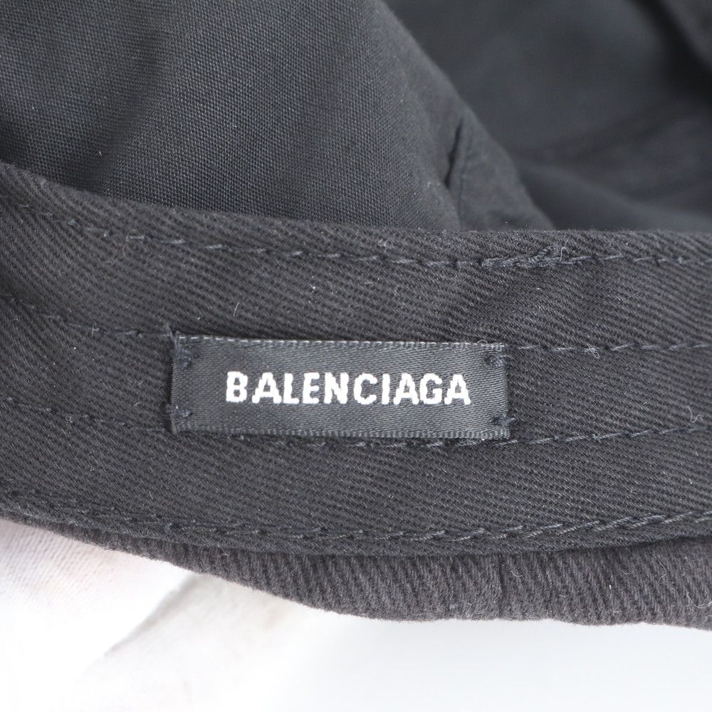 極美品 バレンシアガ ロゴ 刺繍 ベースボール キャップ 帽子 L