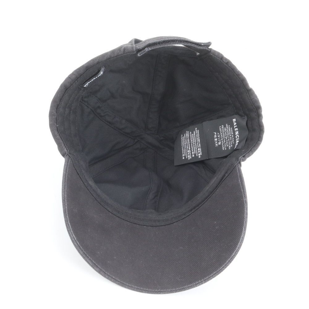 極美品 バレンシアガ ロゴ 刺繍 ベースボール キャップ 帽子 L