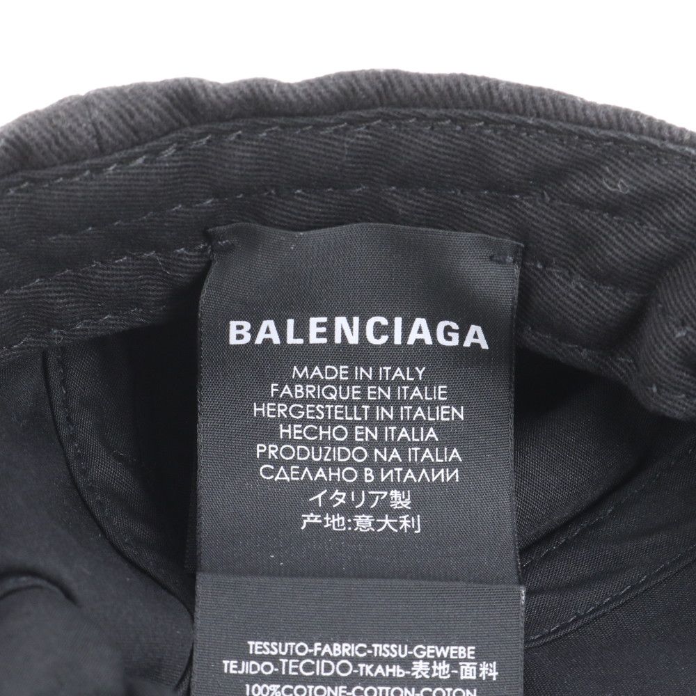 極美品 バレンシアガ ロゴ 刺繍 ベースボール キャップ 帽子 L