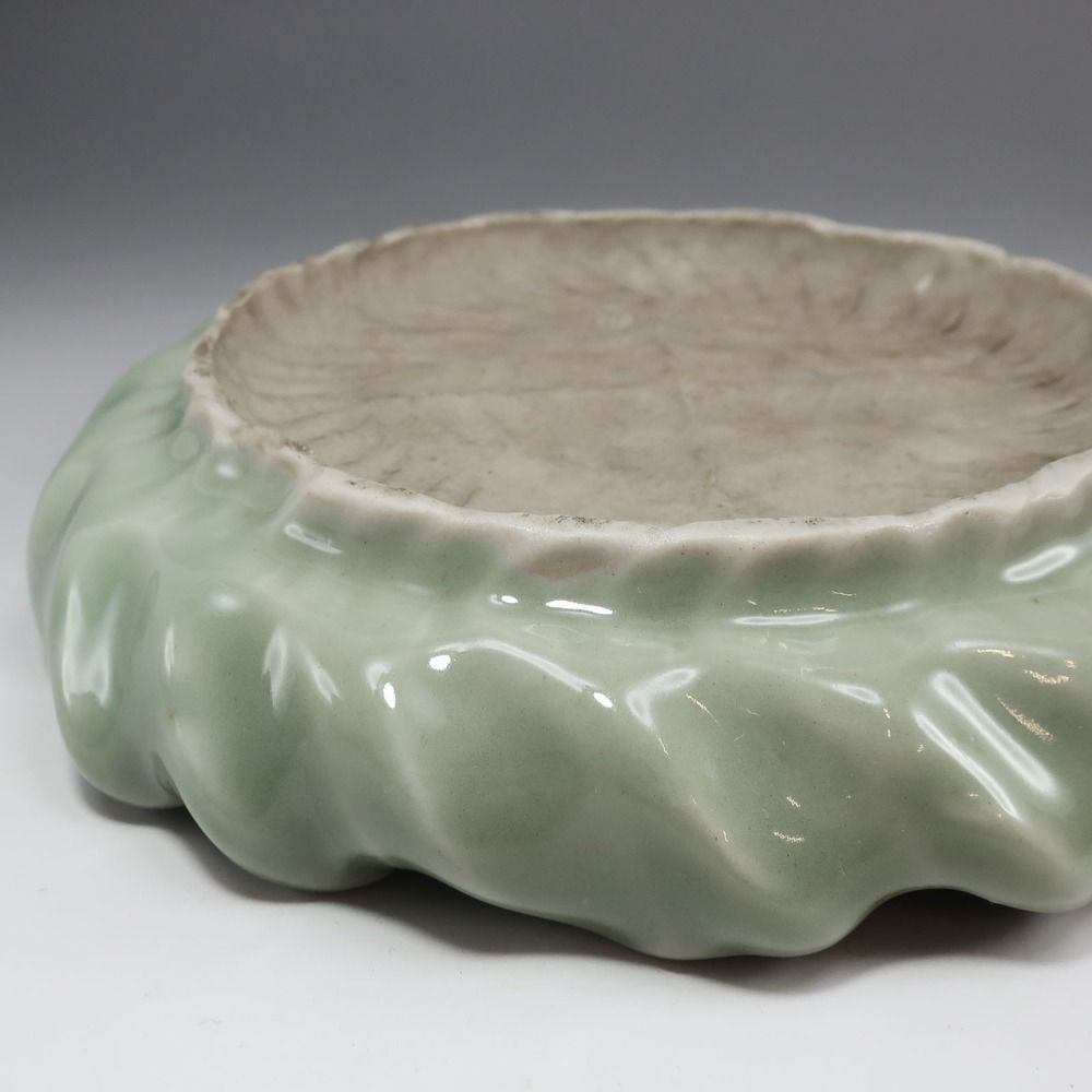 手練り青磁 蟹紋皿