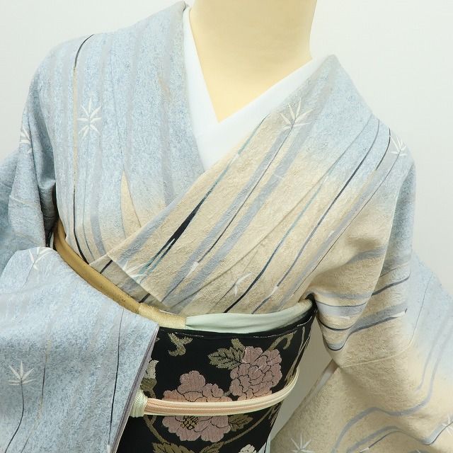 六花-RIKKA- 美品 正絹 刺繍 竹 トールサイズ 訪問着 着物 A4042