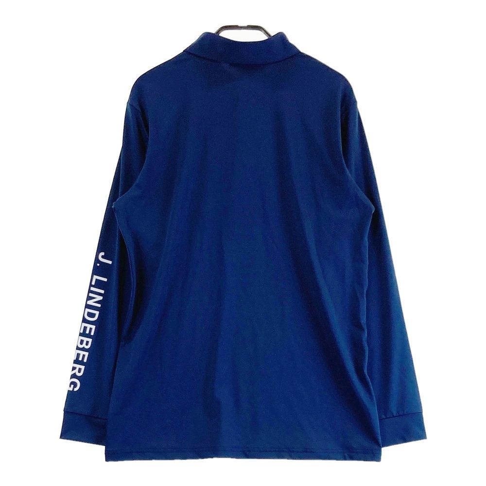 サイズ：S J.LINDEBERG ジェイリンドバーグ 長袖ポロシャツ ネイビー系