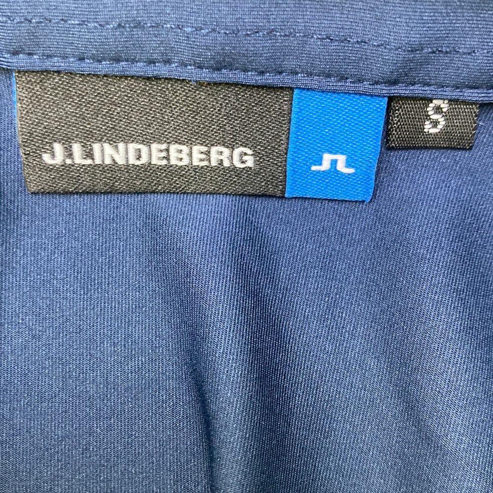 サイズ：S J.LINDEBERG ジェイリンドバーグ 長袖ポロシャツ ネイビー系