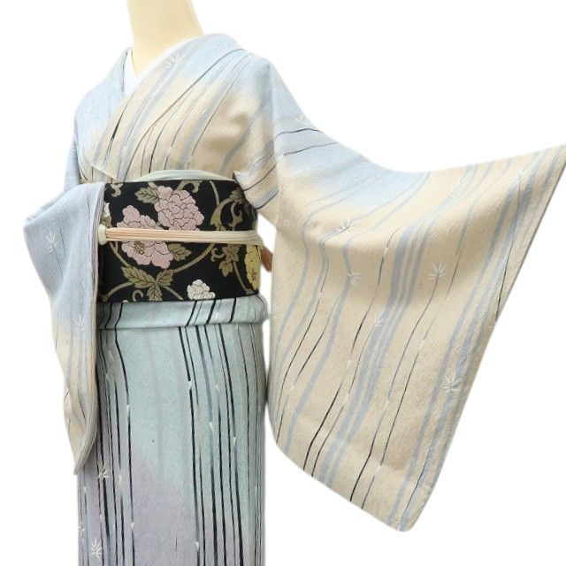 六花-RIKKA- 美品 正絹 刺繍 竹 トールサイズ 訪問着 着物 A4042