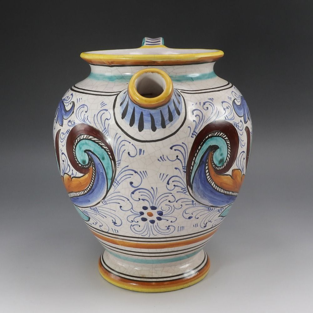 イタリア製 マヨルカ焼 DERUTA ピッチャー フラワーべース 花瓶 花器