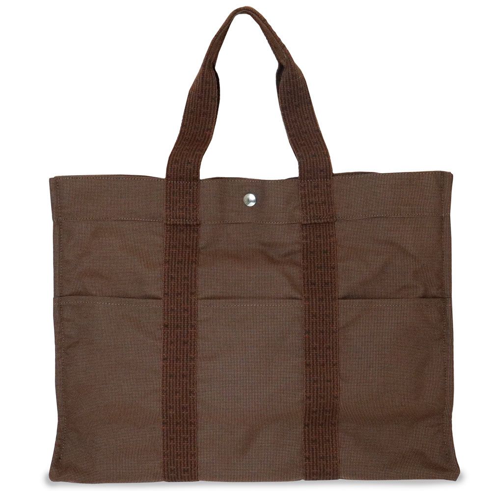 エルメス エールライン トート GM ハンドバッグ キャンバス ショコラ