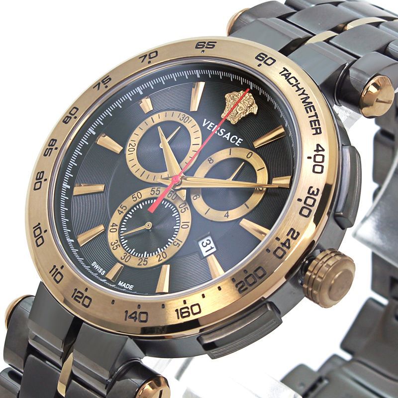 訳あり】 ベルトにキズあり ヴェルサーチェ VERSACE アイオンクロノ