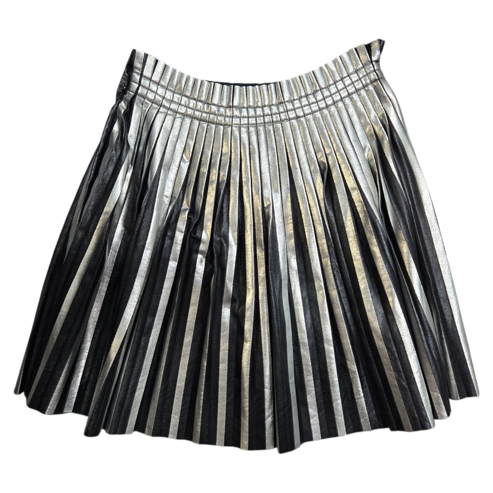 MM 6 Maison Margiela メゾンマルジェラ スカート シルバーラミネート プリーツスカート ミニスカート サイズ36 品