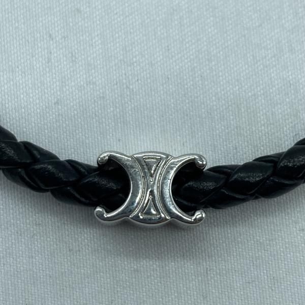 セリーヌ　CELINE トリオンフレザー ブラック ブレスレット セリーヌ CELINE トリオンフレザー ブラック ブレスレット