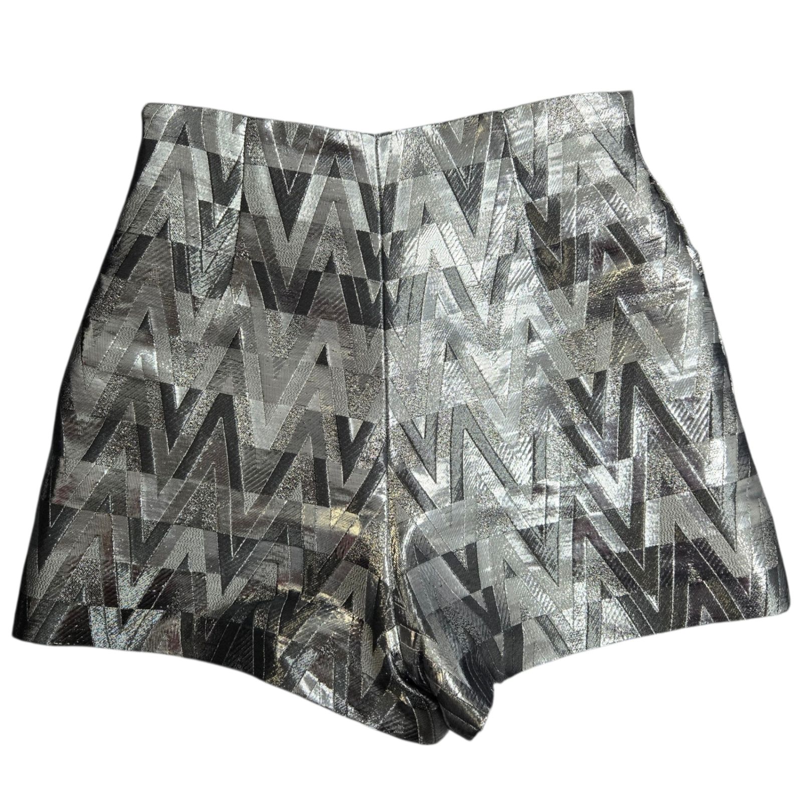 ヴァレンティノ Vデザインサイドジップショートパンツ サイズ36 シルバー レディース 品