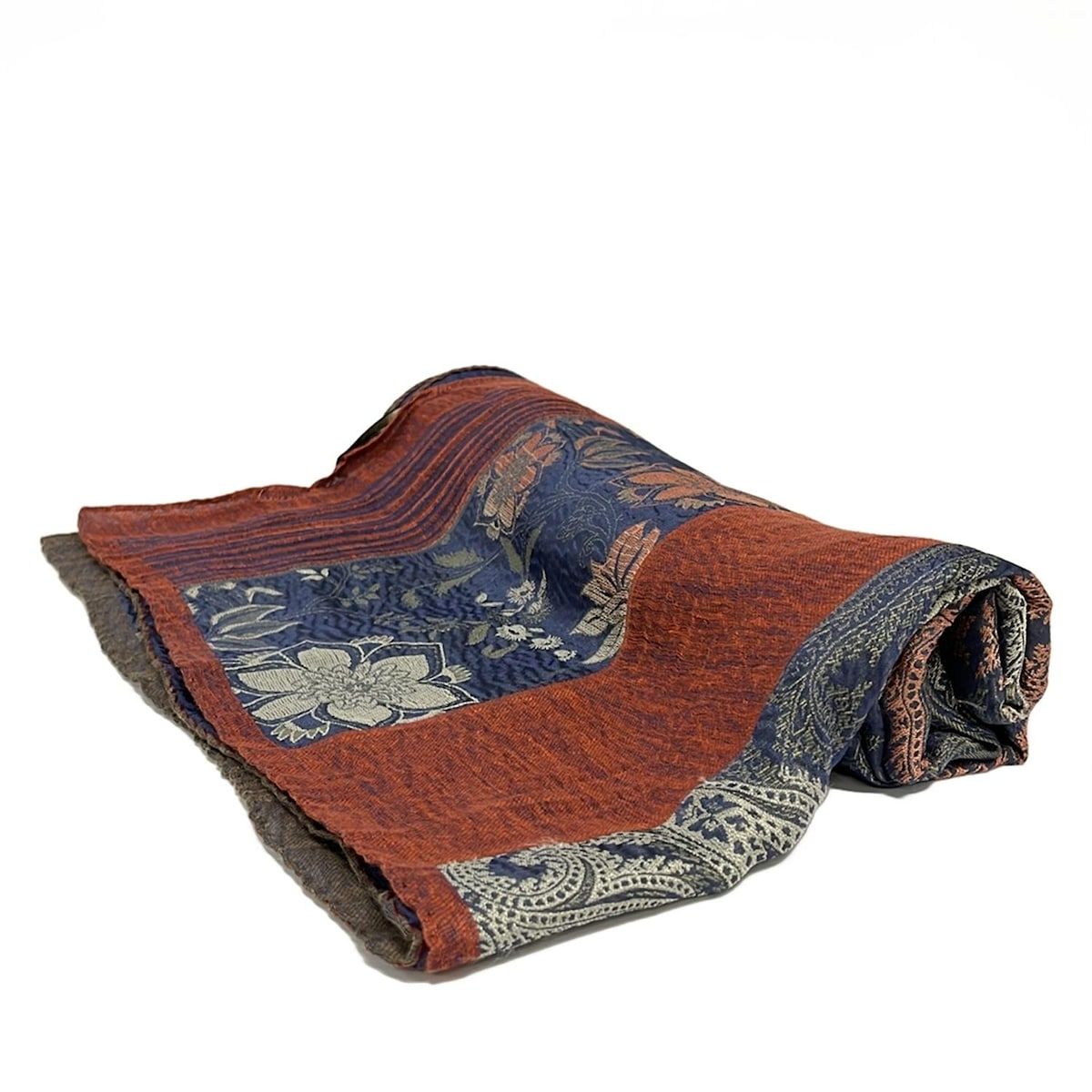 ETRO エトロ ストール ショール - ブルー×レッド×マルチ リネン シルク