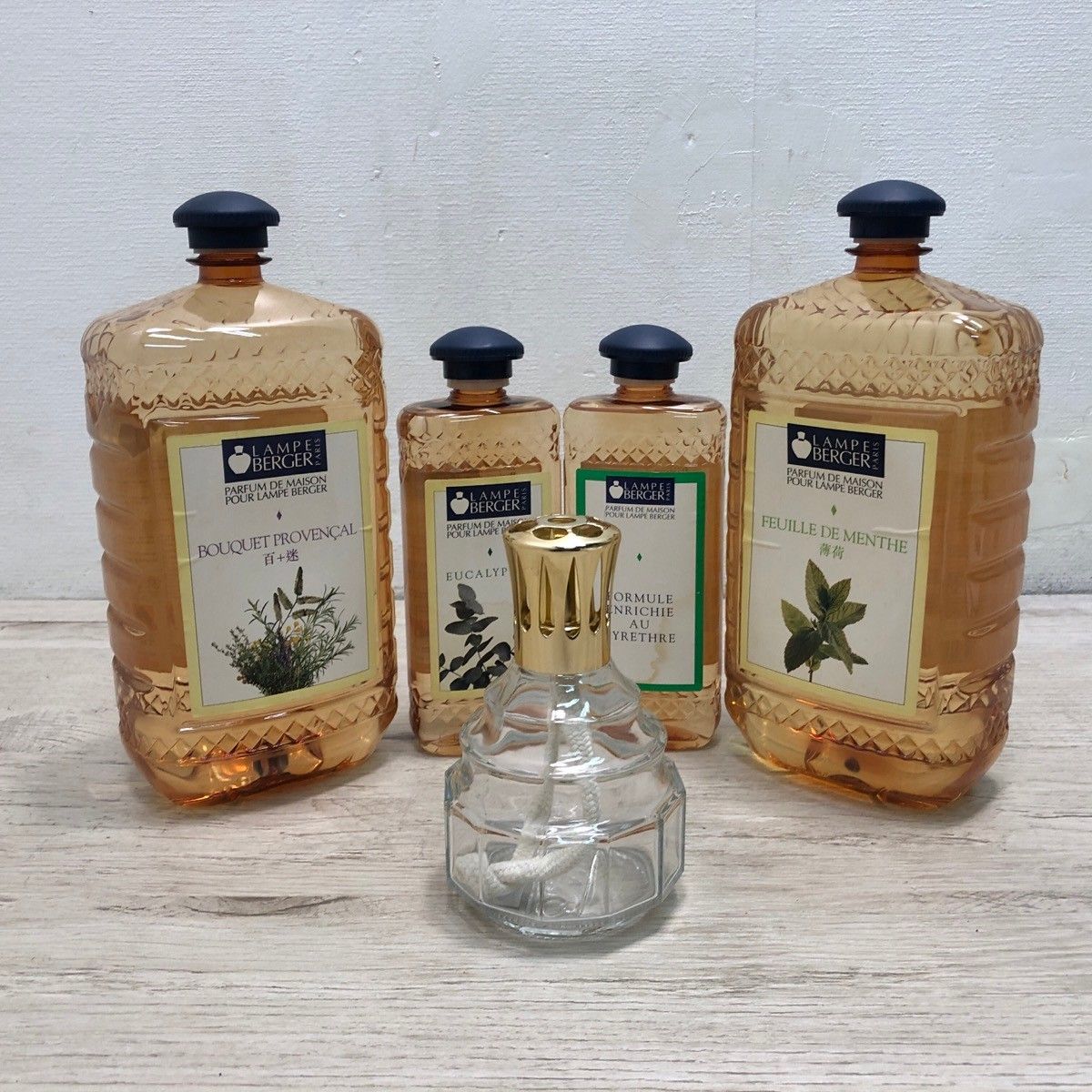 LAMPE BERGER ランプベルジェ アロマランプ アロマオイルセット 2 L 2本 500 ml ブーケプロバンス ミント ユーカリ 虫よけ フランス製