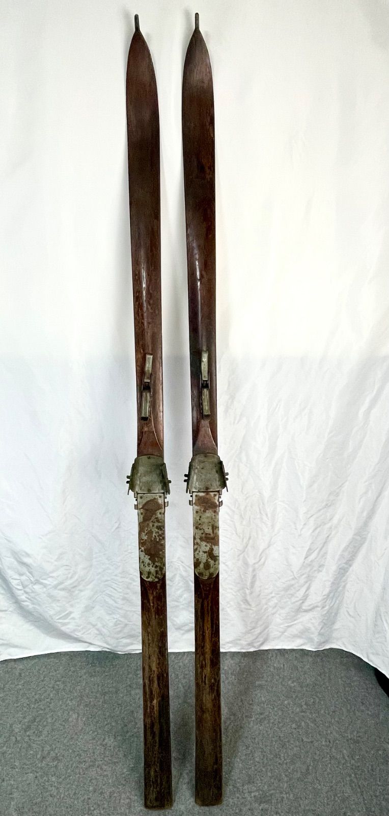 昭和レトロ 木製スキー板 長さ約186cm 金具 KANDAHAR 記載あり 当時物