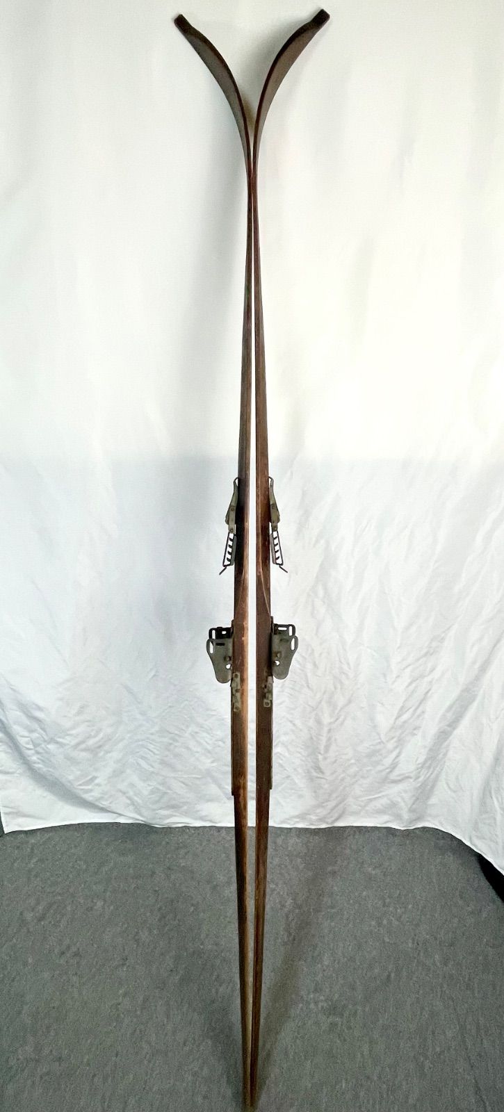 昭和レトロ 木製スキー板 長さ約186cm 金具 KANDAHAR 記載あり 当時物
