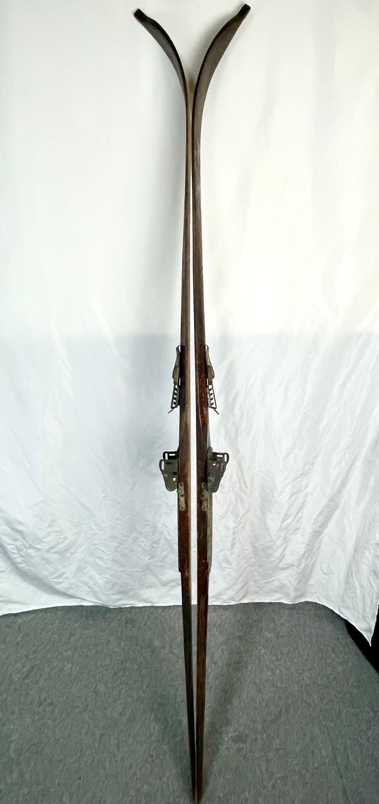 昭和レトロ 木製スキー板 長さ約186cm 金具 KANDAHAR 記載あり 当時物