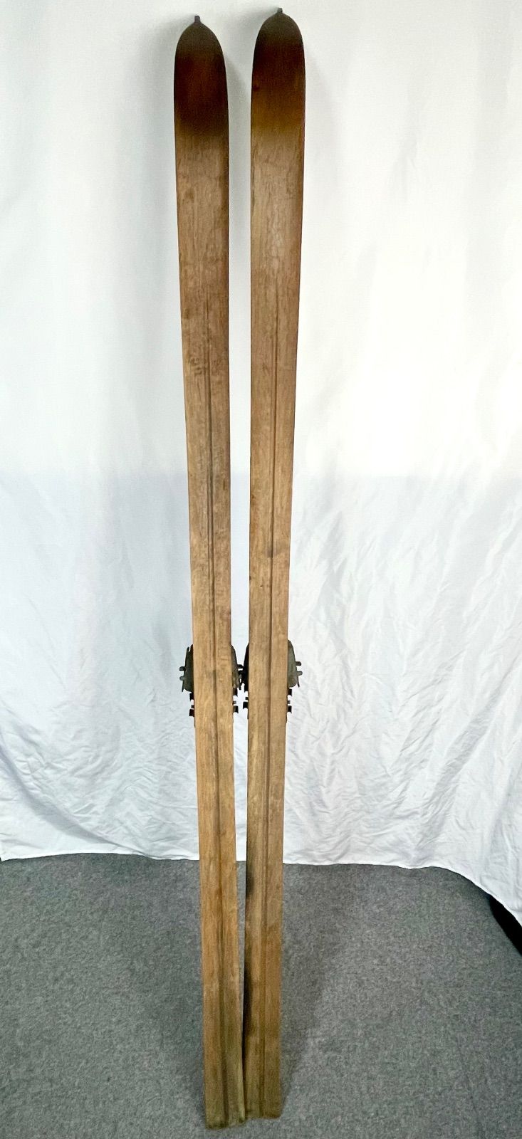 昭和レトロ 木製スキー板 長さ約186cm 金具 KANDAHAR 記載あり 当時物