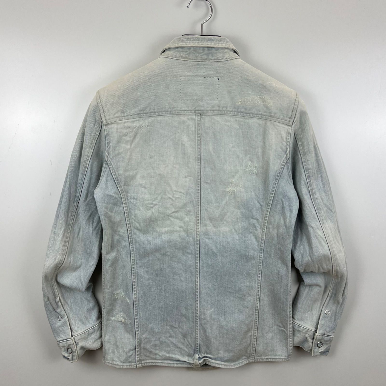 TORNADO MART 00s y2k archive damaged denim shirts jacket M 