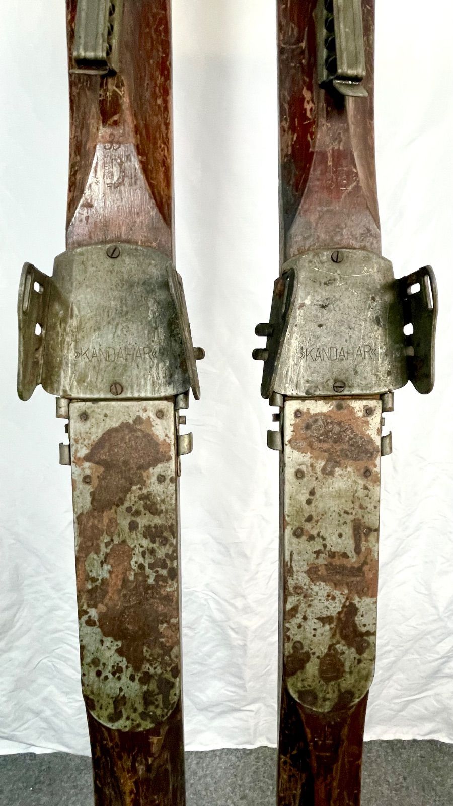 昭和レトロ 木製スキー板 長さ約186cm 金具 KANDAHAR 記載あり 当時物