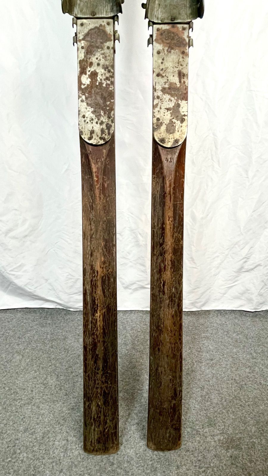 昭和レトロ 木製スキー板 長さ約186cm 金具 KANDAHAR 記載あり 当時物