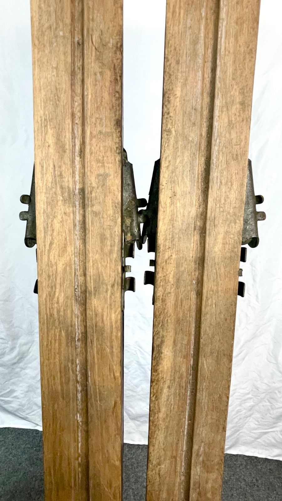 昭和レトロ 木製スキー板 長さ約186cm 金具 KANDAHAR 記載あり 当時物