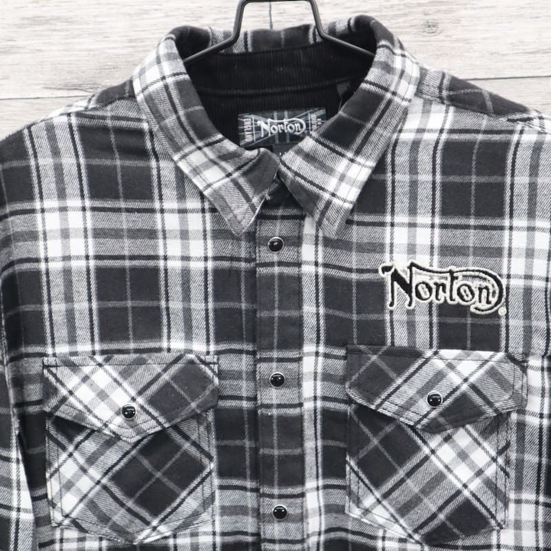 新品 メンズ Norton ノートン 服 長袖 シャツ チェックシャツ