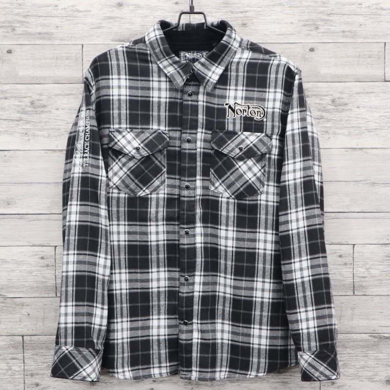 新品 メンズ Norton ノートン 服 長袖 シャツ チェックシャツ