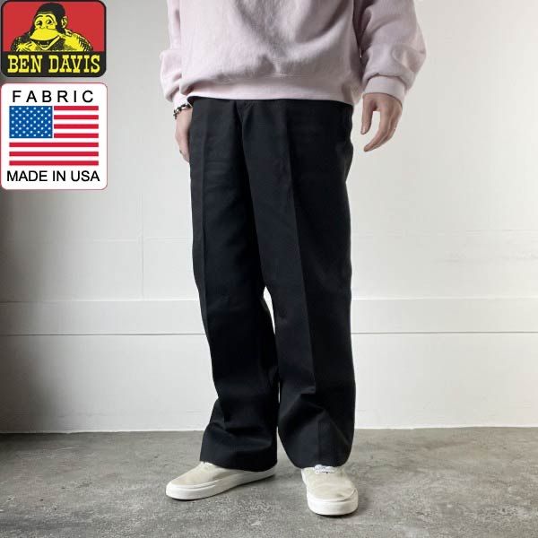 80s USA製 BEN DAVIS フリスコ パンツ ブラック 実寸 w35 新品 US企画 BEN DAVIS ベンデイビス ベンズ ワークパンツ 黒 W31 L32