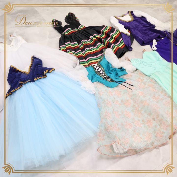 バレエ 衣装 まとめ売り セット ６点 ジュニア ロマンティックチュチュ ワンピース ドレス 衣裳 舞台 コンクール 発表会 演劇 発表会用 まとめ売りセット 子供服 チュチュドレス ロシア系 ジュニアサイズ 可愛い 子供 バレエ衣装 ダンス衣装