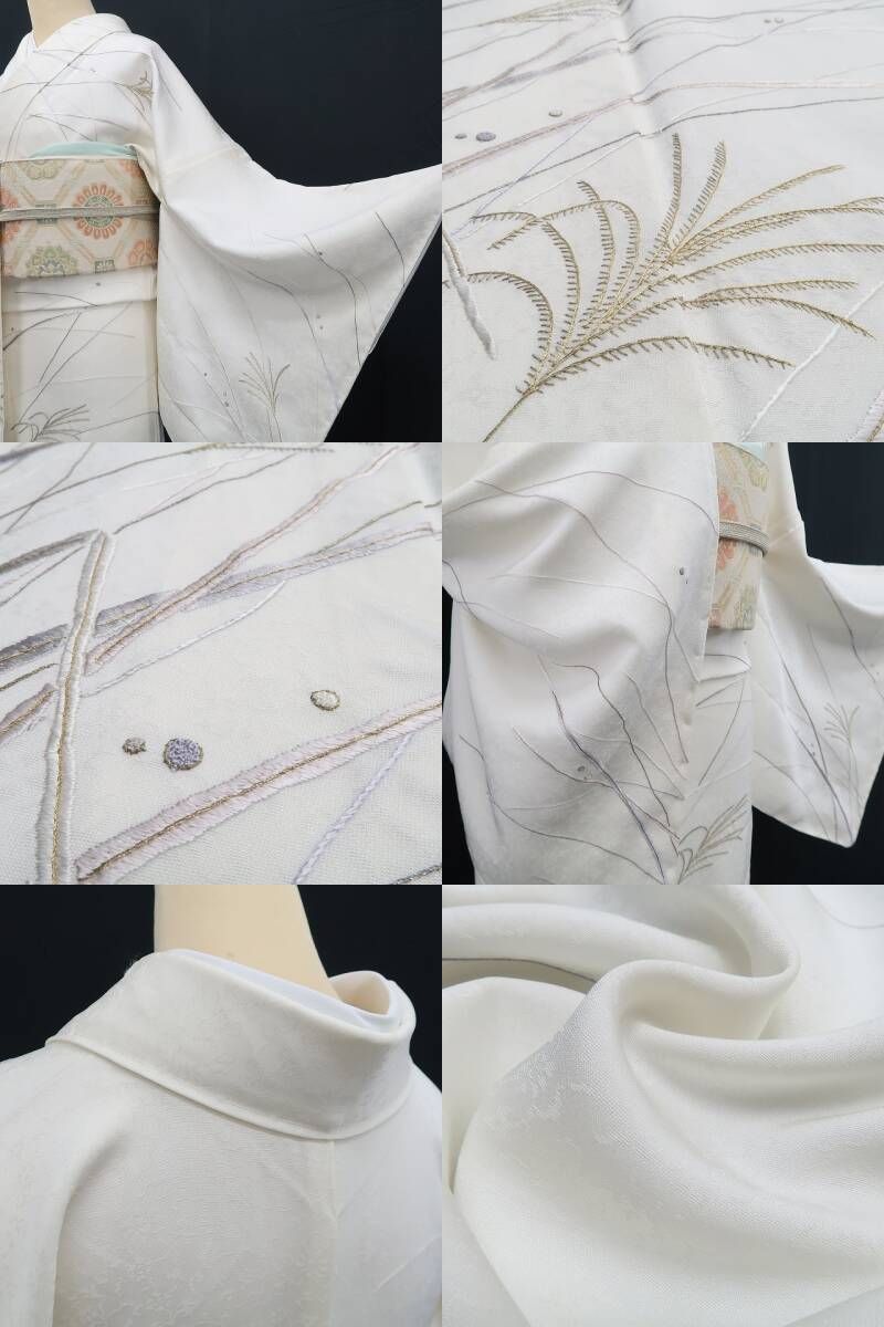 ❁tomihisa❁新品 山口美術織物謹製 刺繍 着物 正絹 仕付け糸付 トール