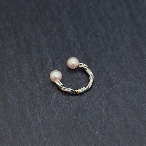 シルバー パール イヤーカフ 4.5-5ミリ あこや真珠 ベビーパール SV 本真珠 和珠 国産