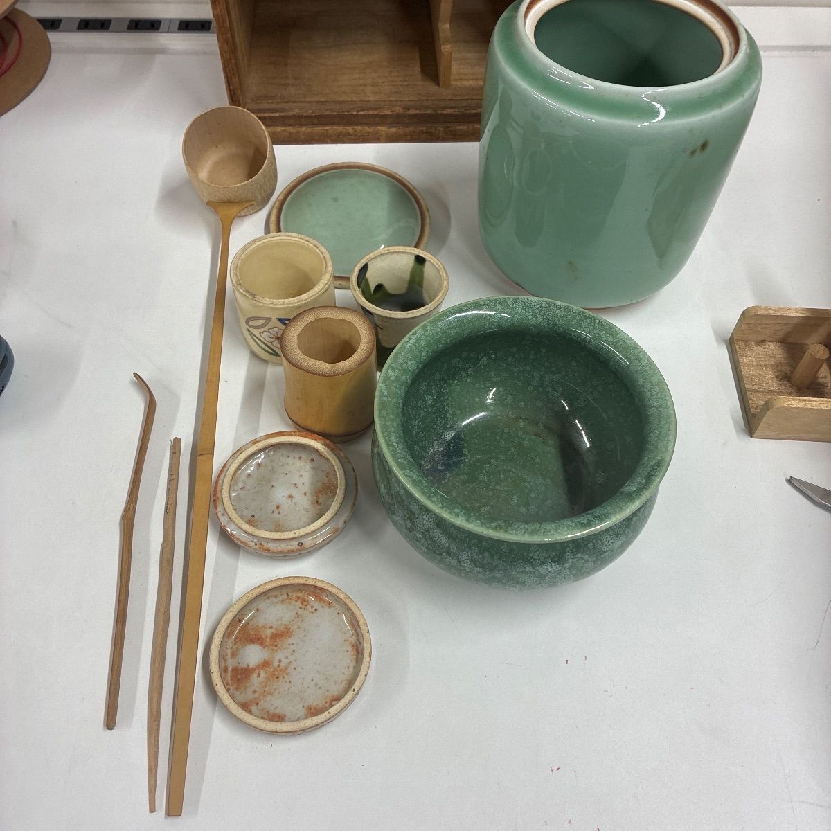 茶道具セット 千古窯の飛青磁皆具の水指付 - メルカリ