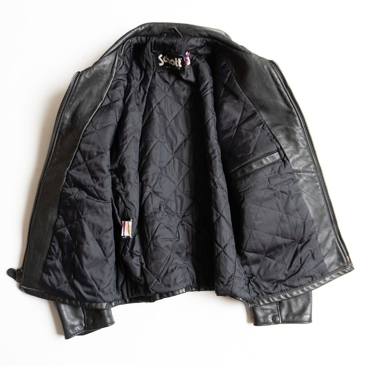 美品】SCHOTT【692/シングルライダースジャケット】42 襟 レザー