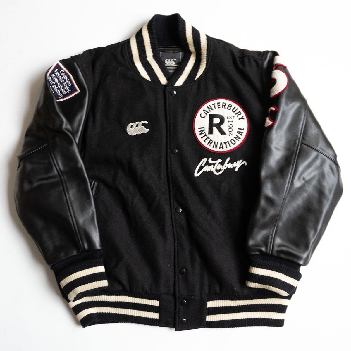 |ビッグサイズ フルデコ レザー スタジャン 3 L ウール ワッペン カンタベリー