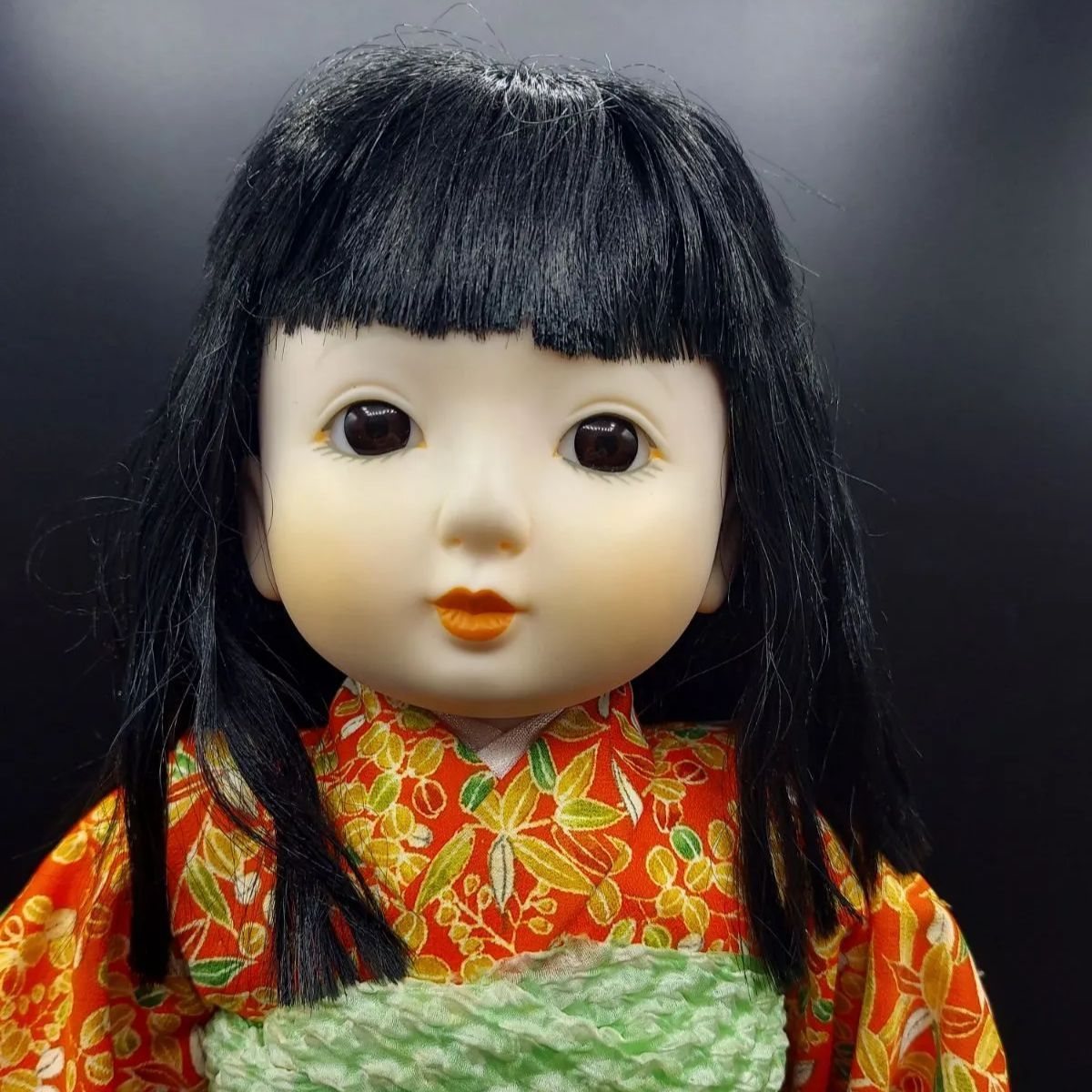 K》市松人形 琴世 40cm 日本 伝統 人形 日本人形 着物 台座付き 箱付き