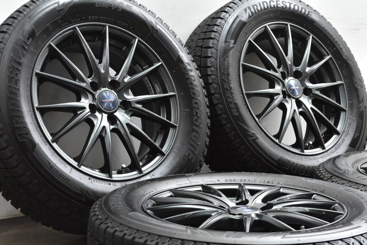 使用僅か VELVA 17 in 7 J 48 PCD 114 3 ブリザックDM V 225 65 R レクサスNX ハリアー RAV 4 エクストレイル レガシィアウトバック