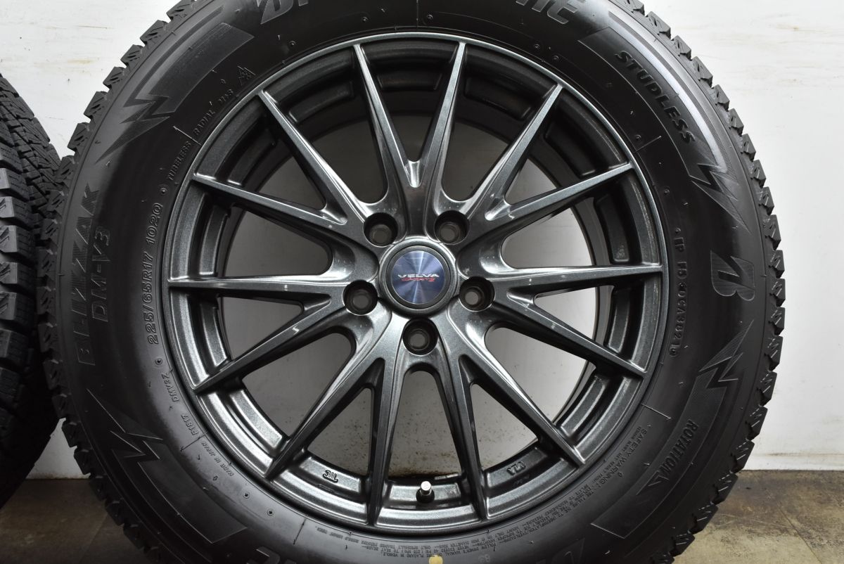  使用僅か VELVA 17 in 7 J 48 PCD 114 3 ブリザックDM V 225 65 R レクサスNX ハリアー RAV 4 エクストレイル レガシィアウトバック 17インチ タイヤ ホイールセット