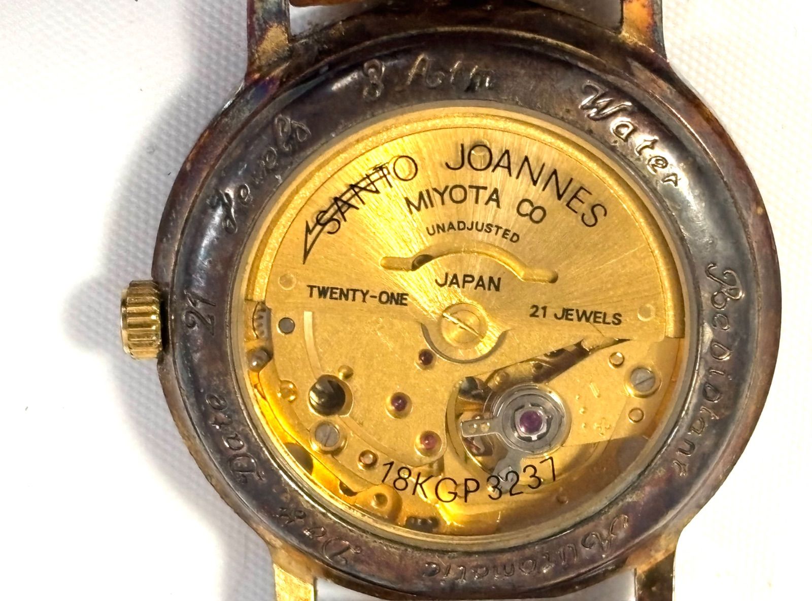 稼働 Santo joannes 自動巻き セントジョイナス 18GP 21JEWELS 裏 