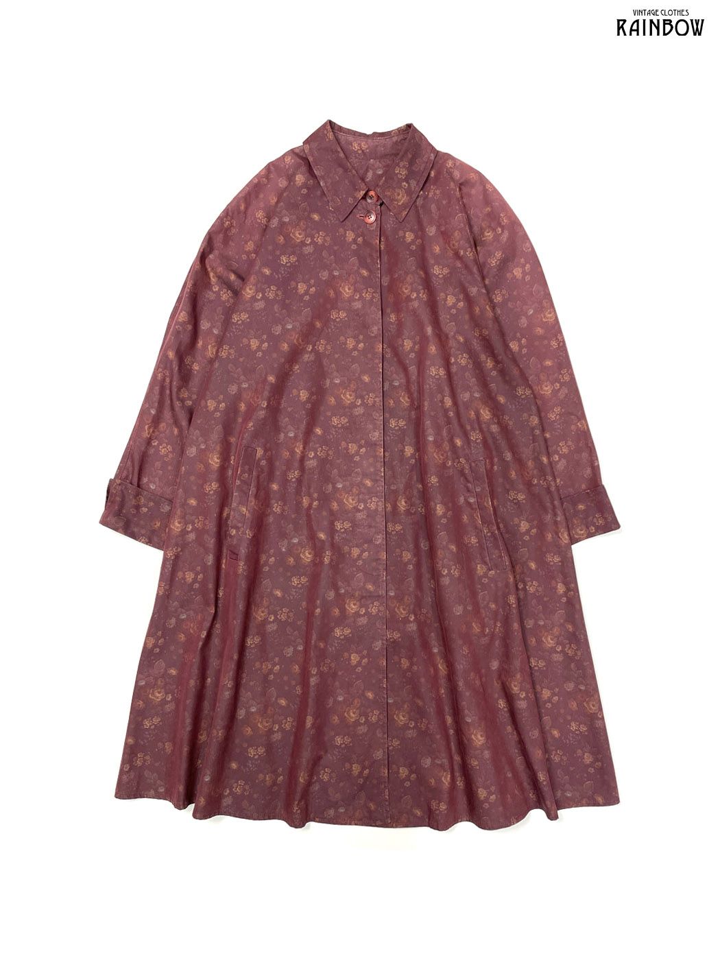 ユーフォー確認ページ※購入不可 古着 RHODE ISLAND ロードアイランド 前開き 花柄 ナイロン 長袖