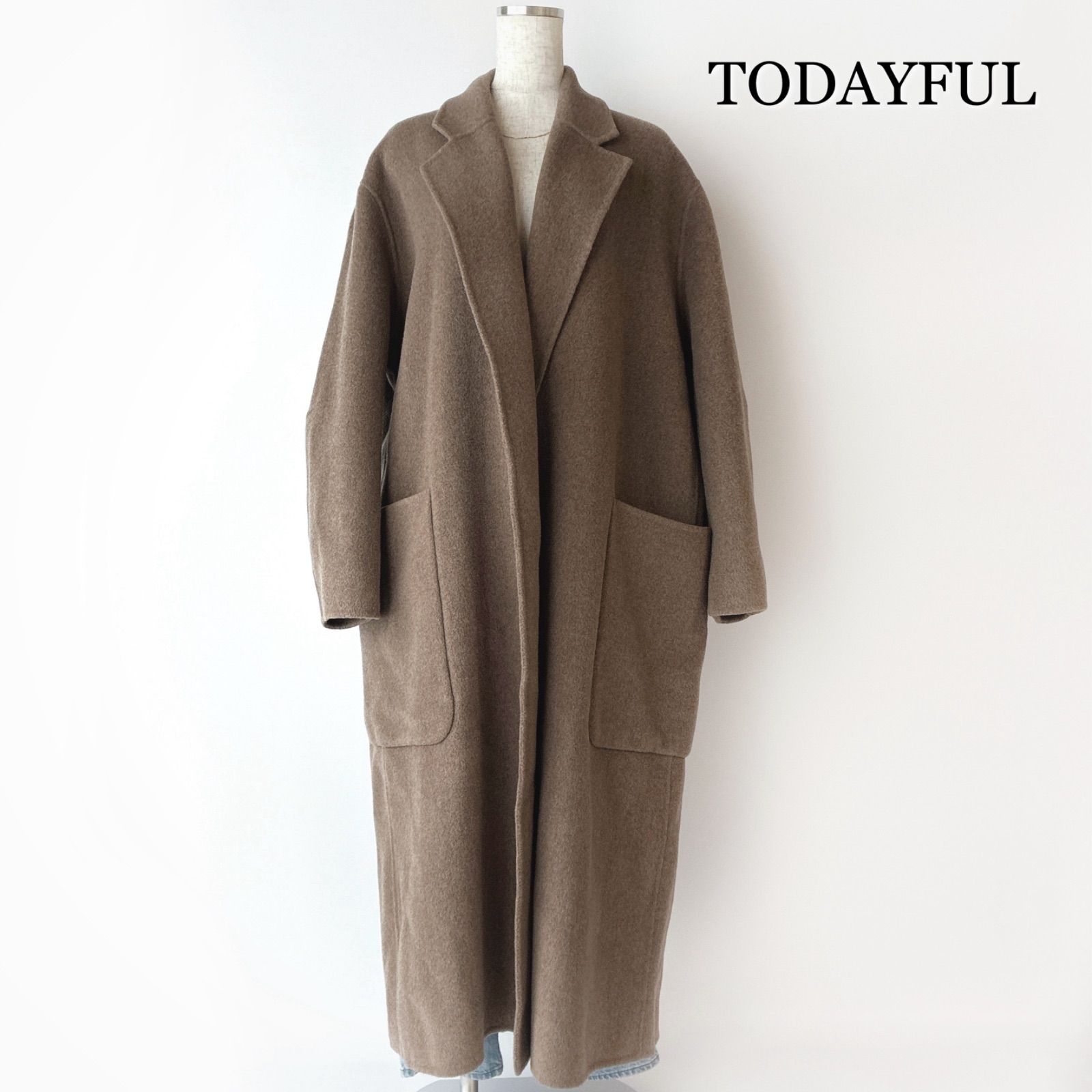 【9/27値下げ】TODAYFUL ウールオーバーコート　ブラウン　38 TODAYFUL トゥデイフル / Wool Over Coat / ウールオーバーコート