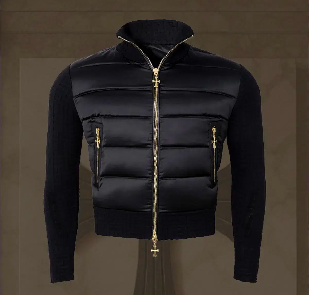 ラフィナート エトゥアル ニット ダウン ジャケット グース 黒