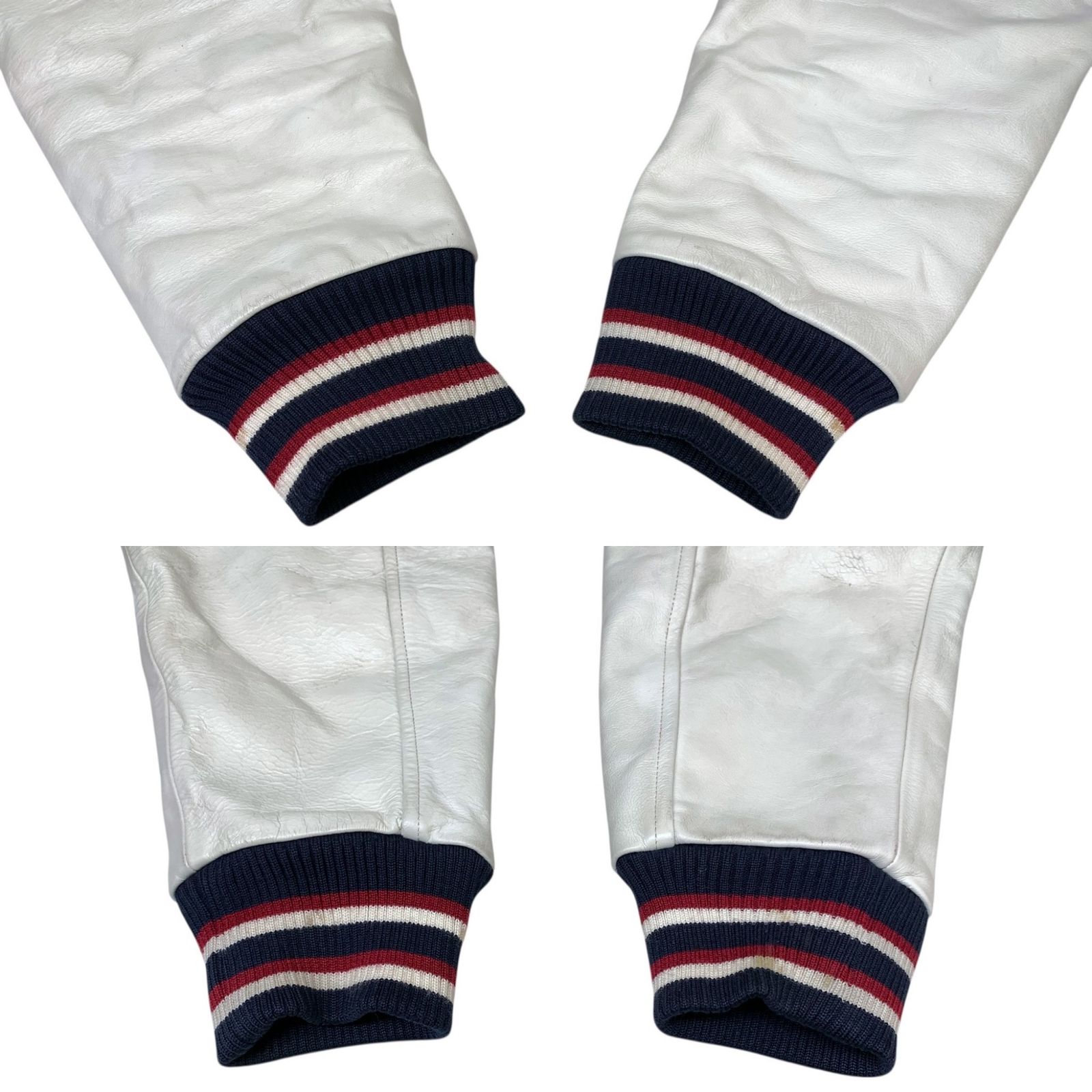 canterbury (カンタベリー) スタジャン 袖切り替え レザー ワッペン RA