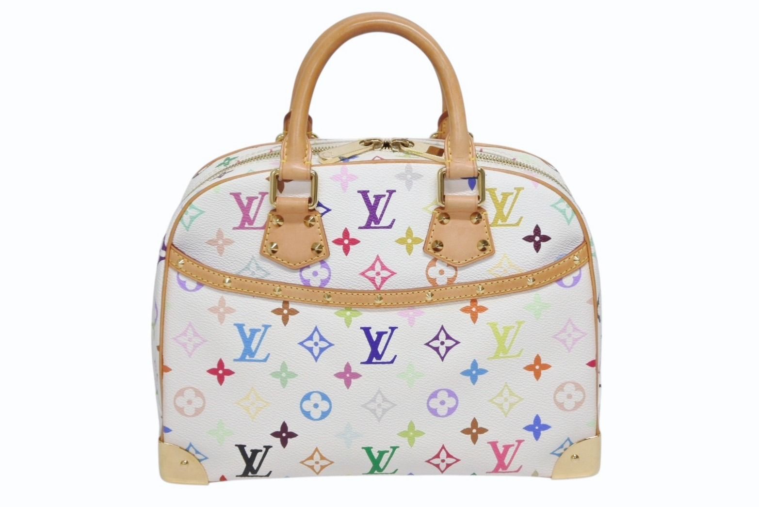 LOUIS VUITTON ルイヴィトン ハンドバッグ トゥルーヴィル 村上隆 ホワイト マルチカラー M 92663 ゴールド金具 4 b 009681